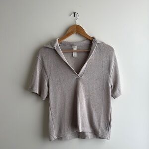 H&M Beige Polo Blouse